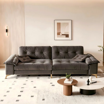 Canapé rembourré 104,7 po 4 places avec 2 coussins et larges accoudoirs amovibles