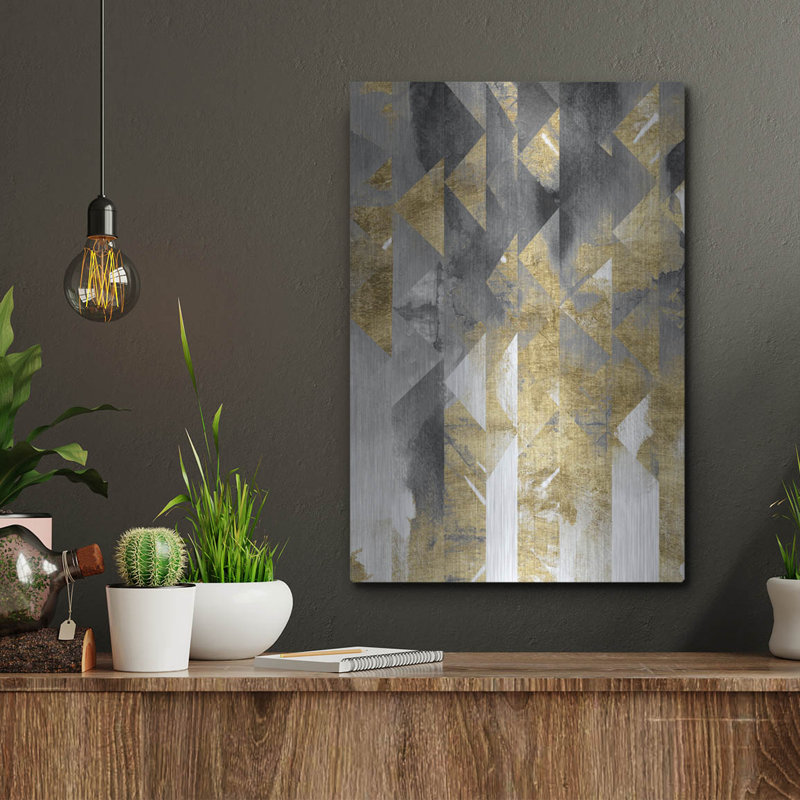 «Gilt Reflections 2» par Chariklia Zarris, art mural en métal, H 16 po x l 12 po