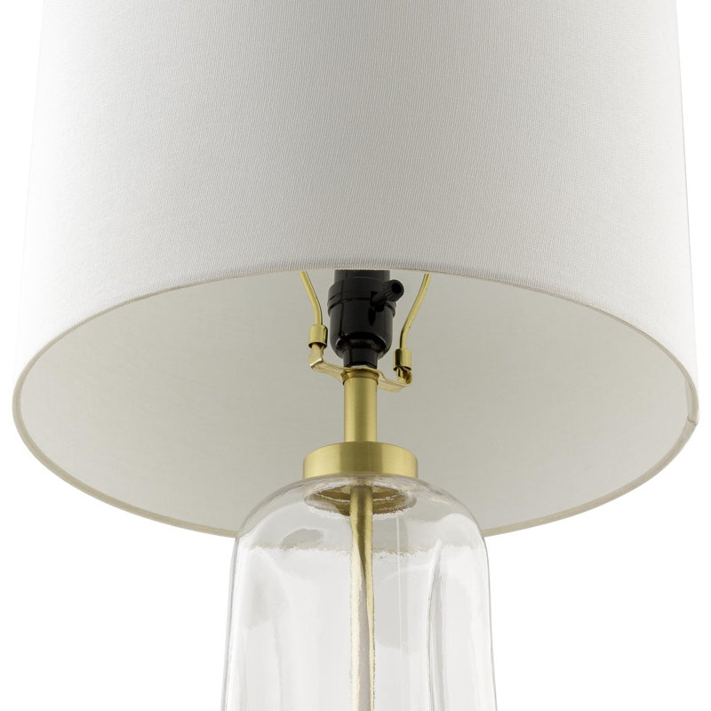 Medon Glass Table Lamp, Gold, 27" H x 15" W x 15" D