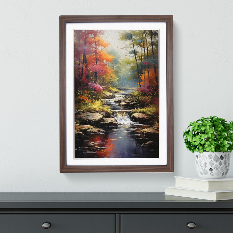Landscape Impressionism Art - Framed Print, Walnut Framed, 64cm H x 46cm W x 2cm D
