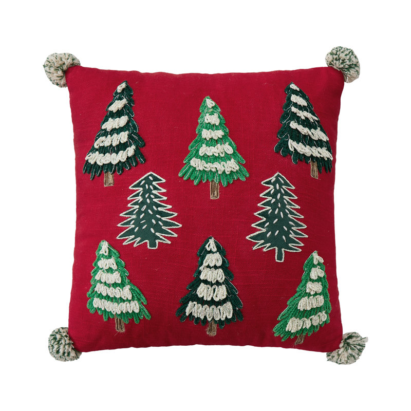 Coussin décoratif avec pompons Christmas Trees