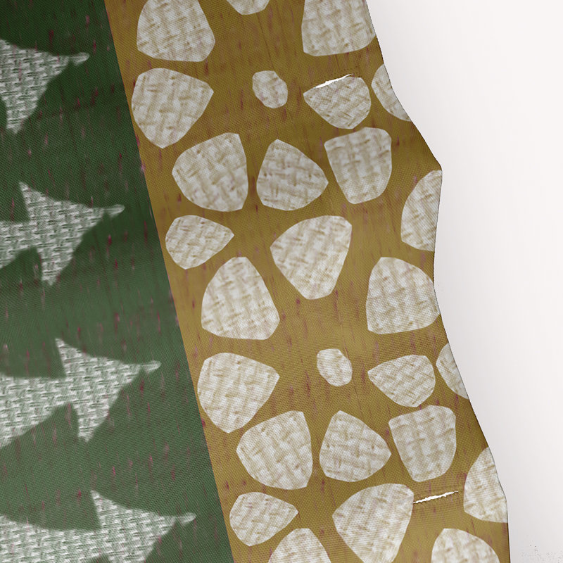 Rideau de douche simple Asuna Fair Isle, Vert