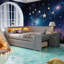 Lit de jour double avec tablettes de rangement-218132264