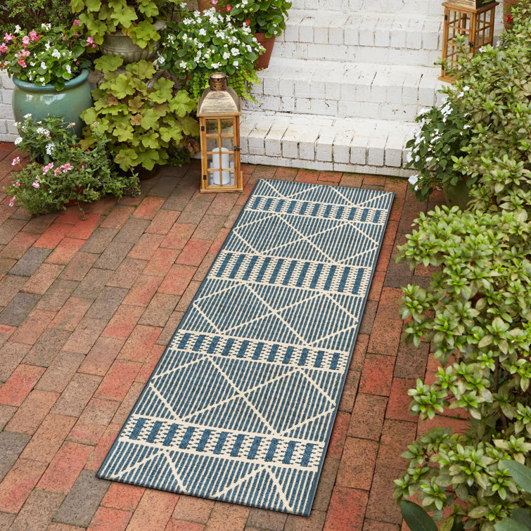 Blue Dalyan Indoor/Outdoor Trellis Rug