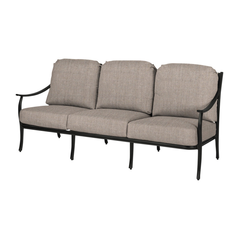 Edge Sofa with Sunbrella Cushions, Cast Ash Sunbrella® Plainweave, Midnight Gold