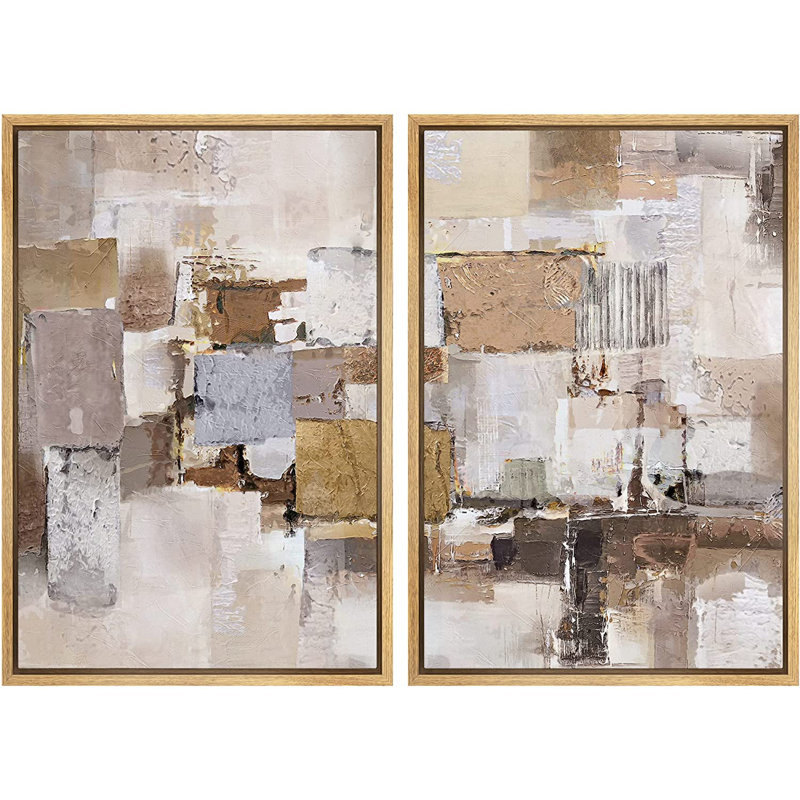 «Grunge Abstract Paint Stroke Effect Mid-Century Pastel», impression sur toile, H 16 po x l 24 po x P 2 po