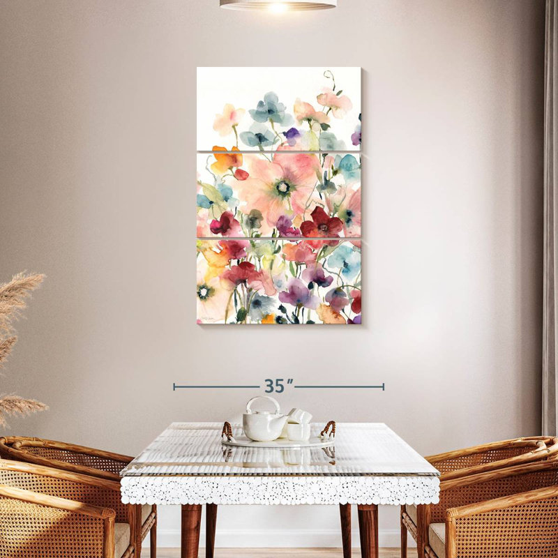 Harnek Poppies And Sweetpeas, 57" H x 36" W