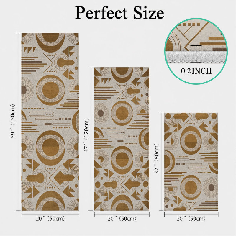 Tapis de cuisine géométriques lavables antidérapants