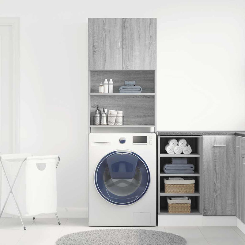 Engineered Wood Bathroom Cabinet, Grey Sonoma