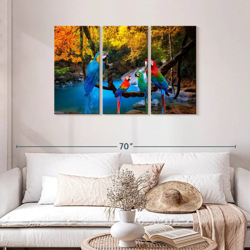 Brampt Safari Parrots, 28" H x 45" W