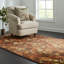 Hand Knotted Wool Floral Area Rug in Pink