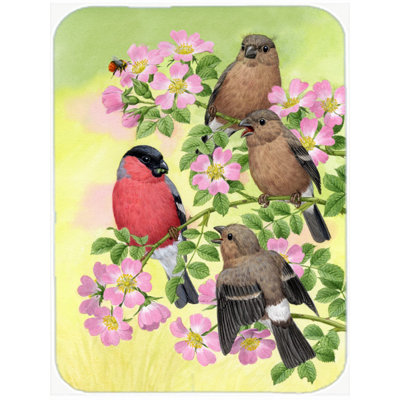 Caroline's Treasures Eurasian Bullfinches Glass Cutting Board
