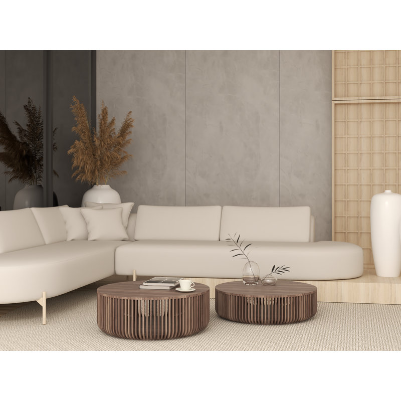 Ripada Round Coffee Table, 15.75" H x 31.5" L x 31.5" W, American Walnut