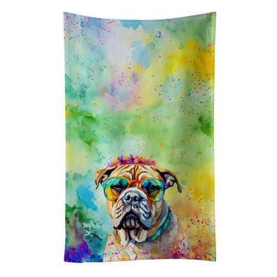 Bullmastiff Hippie Dawg Kitchen Towel
