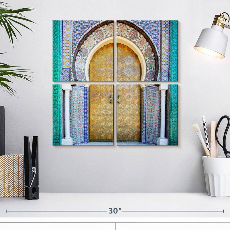 Opulente porte ornée, H 18 po x l 18 po