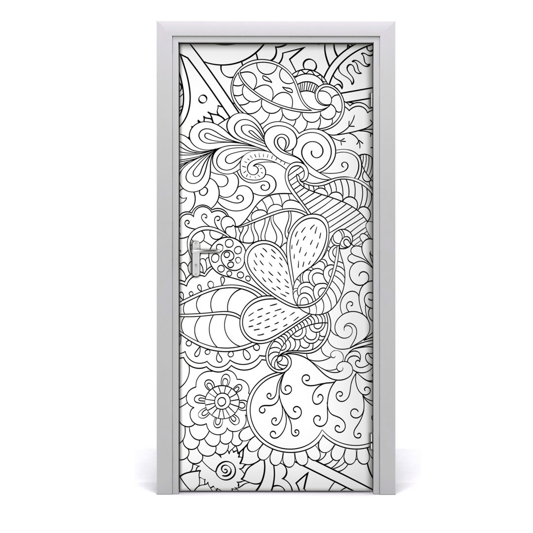 Zentangle Hintergrund Tür Aufkleber