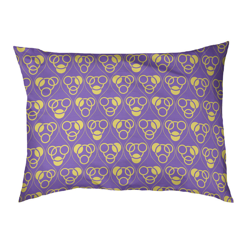 Coussin pour chien Chen, Mauve/jaune, Moyen (l 40 po x P 30 po x H 6,5 po)