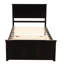 Lit plateforme simple en bois massif Abrams, cadre de lit-419384327
