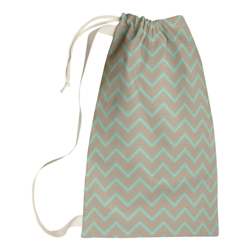 Sac à linge Stephenie, H 29 po x l 18 po x P 1,5 po, Vert / Orange