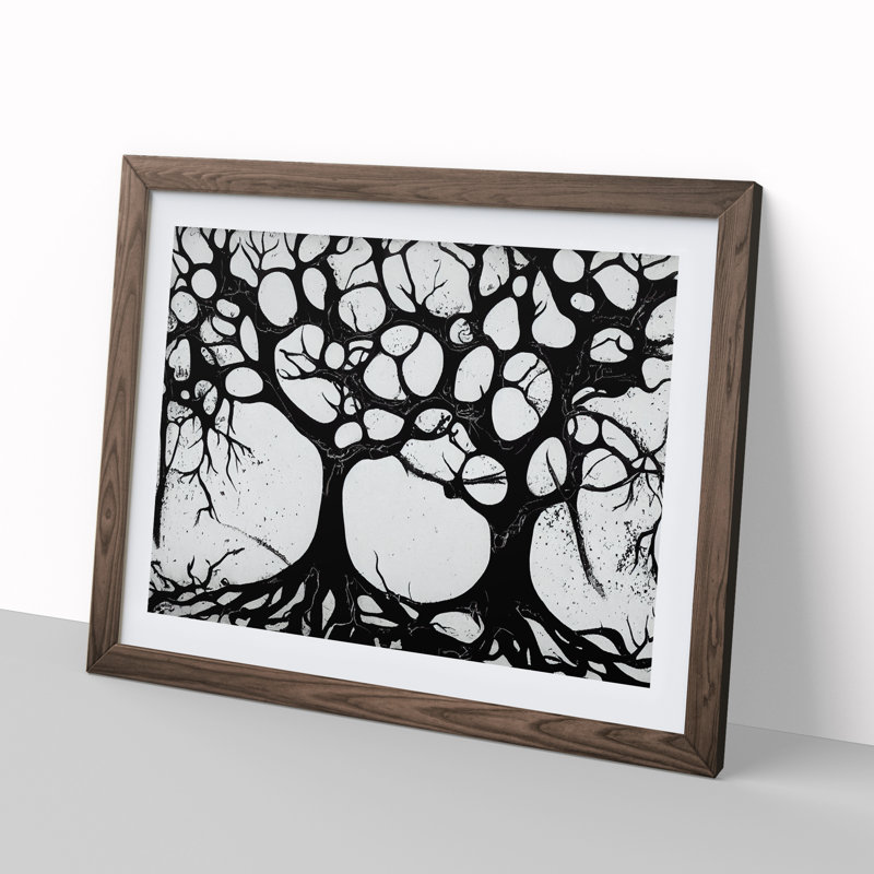 Cosmopolitan Trees - Framed Print, 46cm H x 64cm W x 2cm D, Walnut