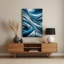 Abstrait paysage 23, art mural en métal bleu-1340947796