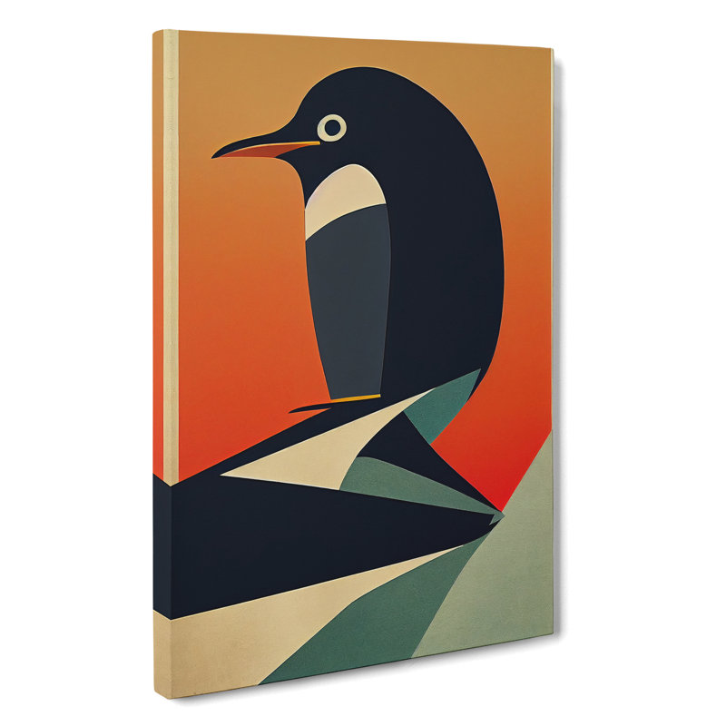 Modern Abstract Penguin No.1 - Wrapped Canvas, 50cm H x 35cm W x 3cm D