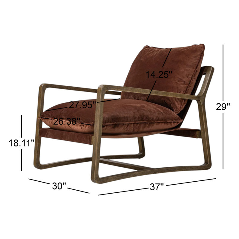 Goldberg Wooden Frame Armchair, Toasted Umber, Surrey Auburn Performance