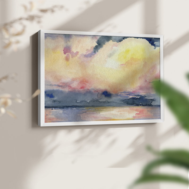 Prism Seascape III - Reproduction encadrée - Restickable, H 22 po x l 28 po, Blanc