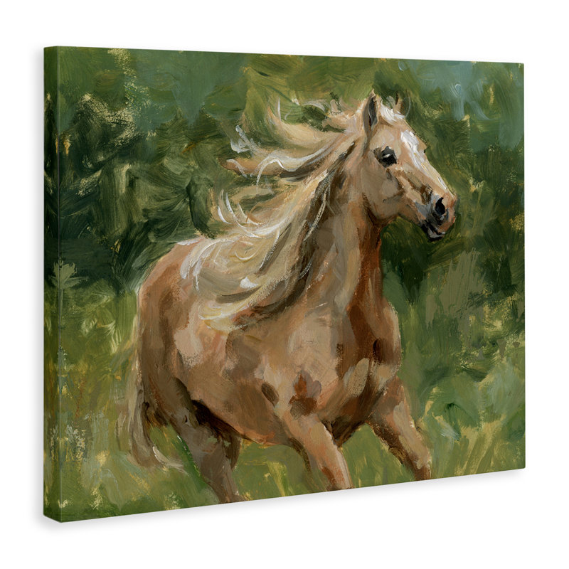 «Dashing Horse in Nature», art mural sur toile par Victoria Barnes, H 16 po x l 20 po