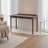 Double-drawer solid walnut-colored office desk-558365662