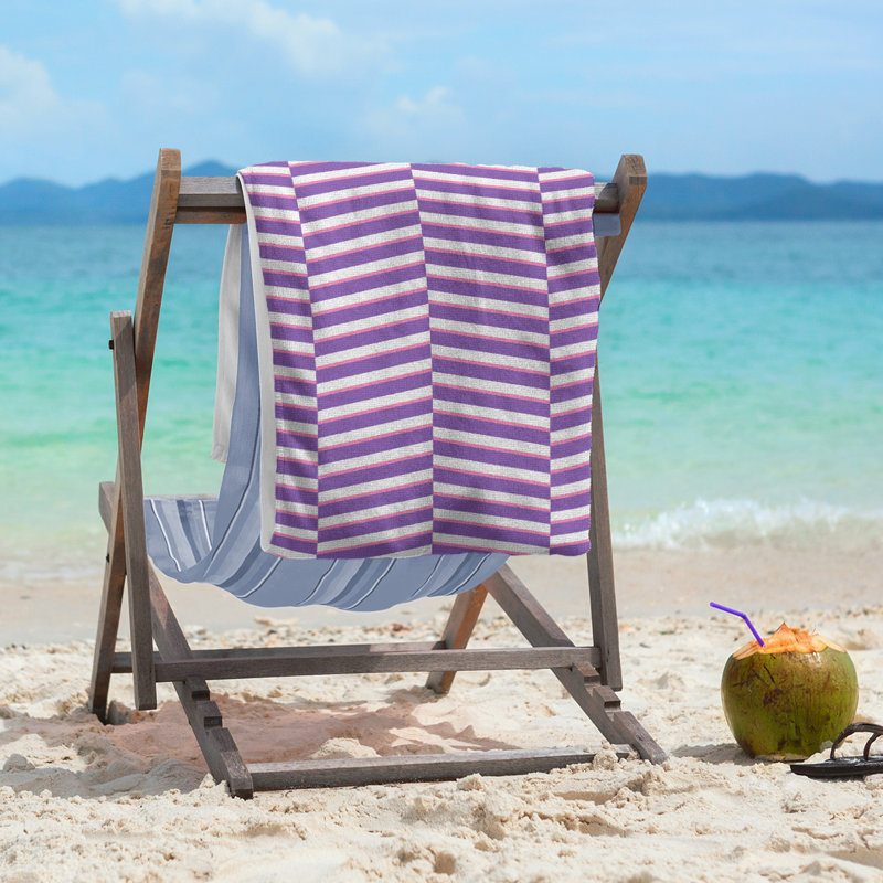 Jaya Beach Towel, Royal/Pink/White