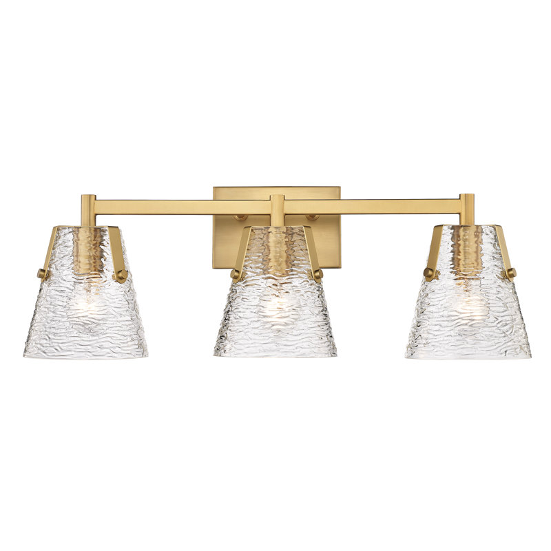 Éclairage pour meuble-lavabo 3 lumières Basiliso, Or moderne