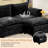 4 Piece Upholstered L Shaped Sectional Sofa-1367175786