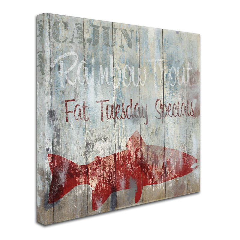 Colorful Cajun Rainbow Trout Framed Canvas Art