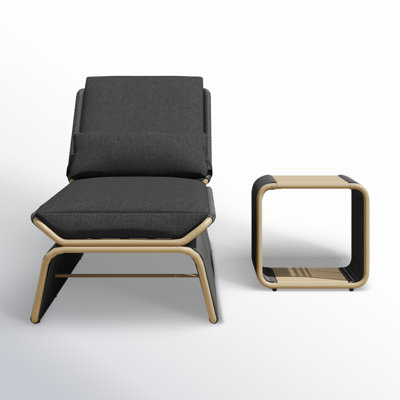 Harper Outdoor Chaise Lounge with Table by Joss & Main