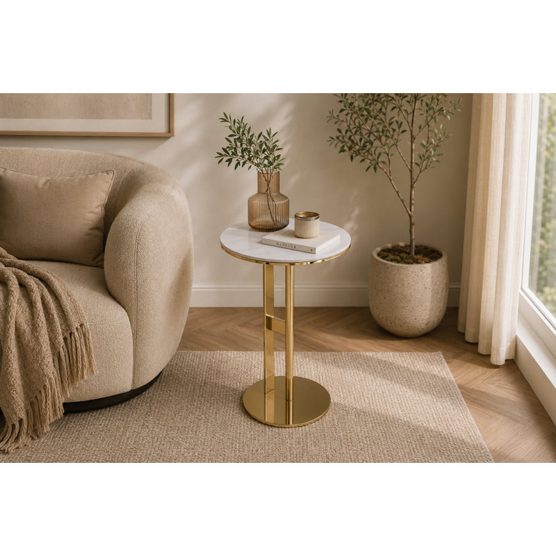 Straight Legs Round Side Table