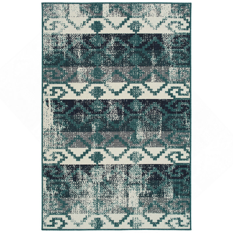 Tapis décoratif moderne, géométrique et texturé, Rectangle 1 pi 11 po x 3 pi 7 po