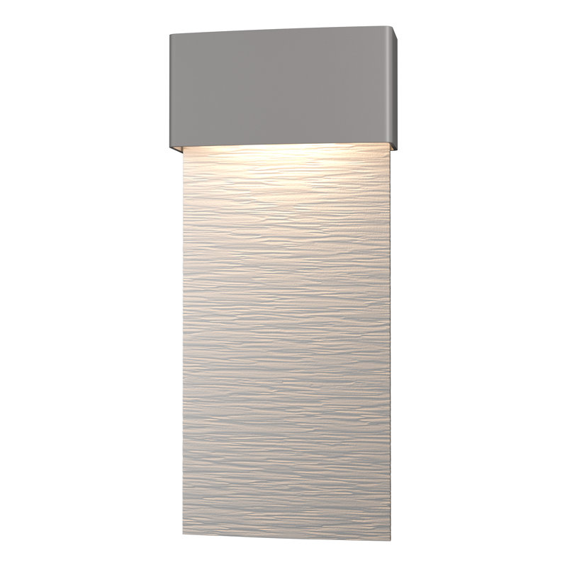 Stratum Integrated LED Outdoor Flush Mount, Coastal Burnished Steel, 21.8" H x 9.5" W x 3.7" D, Coastal White