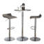 Ensemble de barres rondes et réglables rondes en métal argenté et chromé avec PVC gris et repose-pieds ovale - 3 pièces-859948864-859948866-859948876