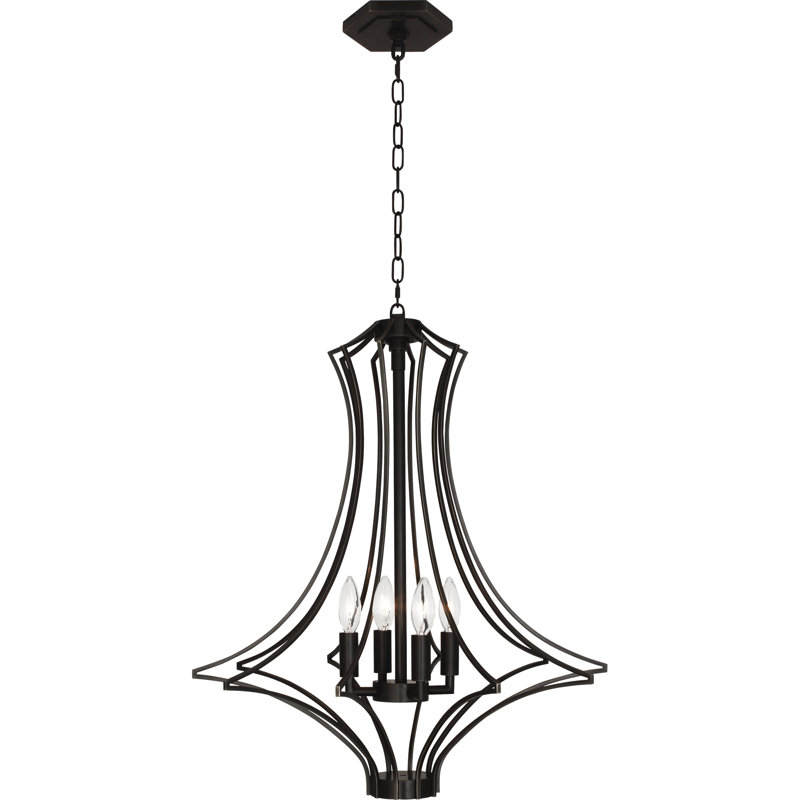 Lustre empire 3 lumières Grace, Bronze patiné foncé
