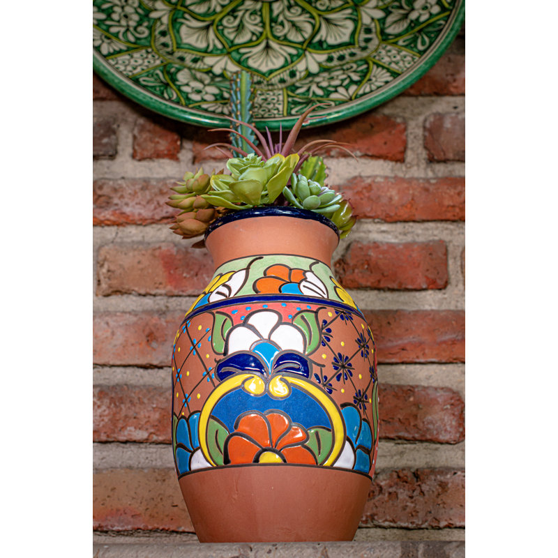 Pot de fleurs en céramique talavera