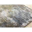 Tapis abstrait bleu foncé, gris, brun et brun très fréquenté pour le salon-645108217