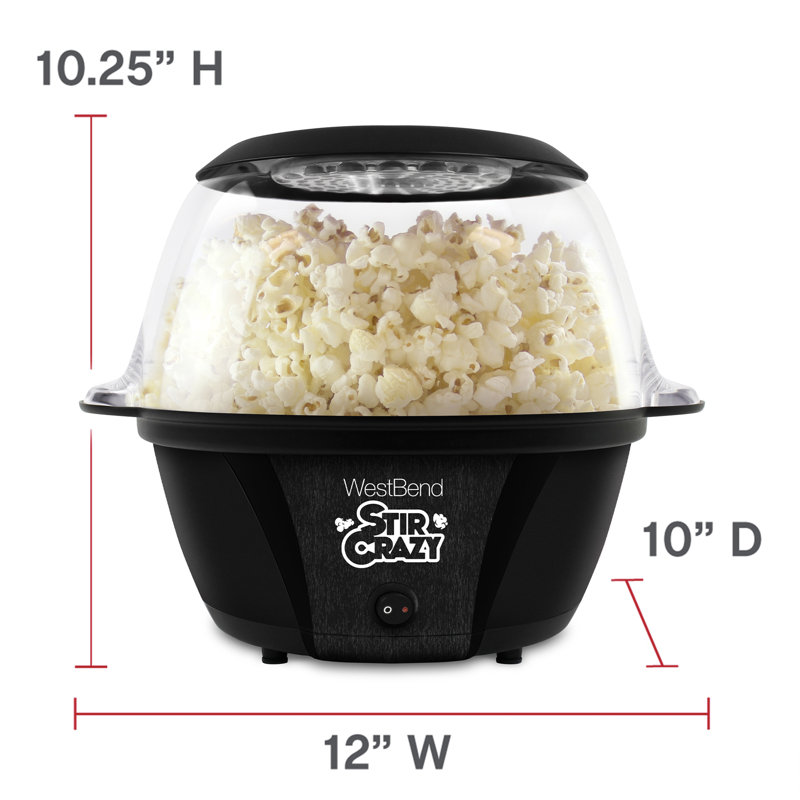 Machine à maïs soufflé West Bend Stir Capacité, Noir