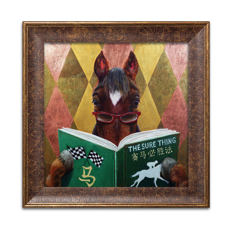 « wise bet », impression, Papier avec cadre brun, H 12 po x l 12 po x P 0,75 po
