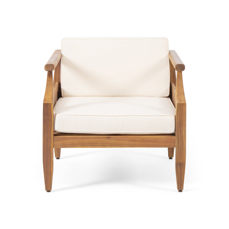Fauteuil club d'extérieur avec coussins Aston, Beige