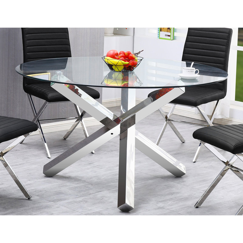 Shirag 54" Dining Table, Chrome