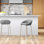 Tabouret de bar ou de cuisine à hauteur de comptoir chromé de style contemporain Clouchete