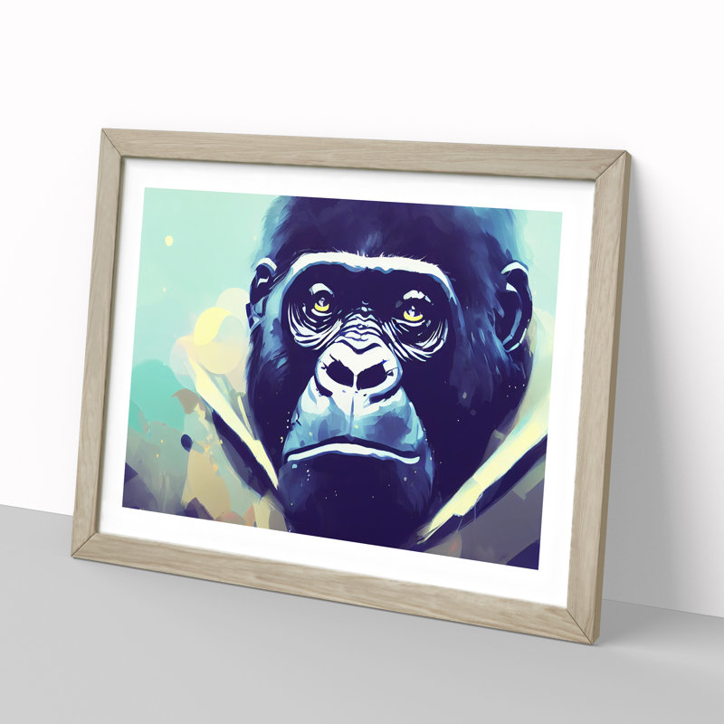Gorilla Vol.2 Abstract - Single Picture Frame Print, 25cm H x 34cm W x 2cm D, Oak Framed