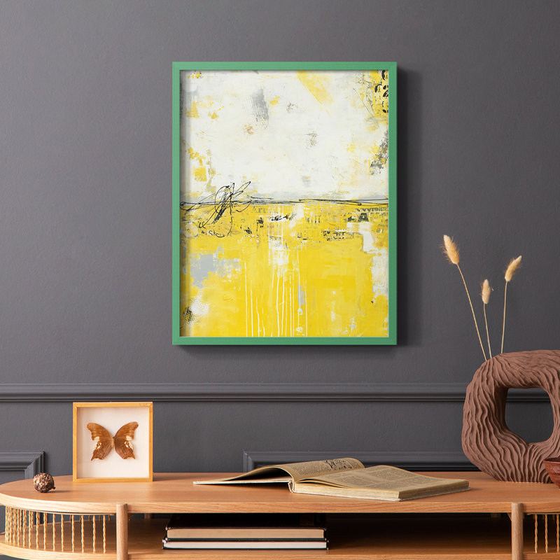 Yellow Bound Framed Print - Solid Wood, Green, 10" H x 8" W