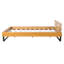 Cadre de lit en bois de pin, taille grand, couleur naturelle et noire-121071409